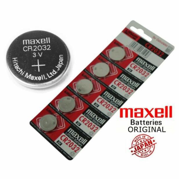 Vỉ 5 viên pin CMOS CR2032 Maxell Lithium Battery 3V