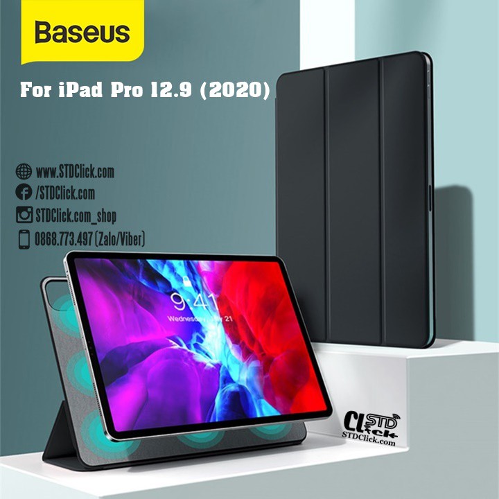 BAO DA IPAD PRO 12.9 2020 BASEUS SIMPLISM THREE-FOLD NAM CHÂM HÍT LƯNG CHÍNH HÃNG | BigBuy360 - bigbuy360.vn