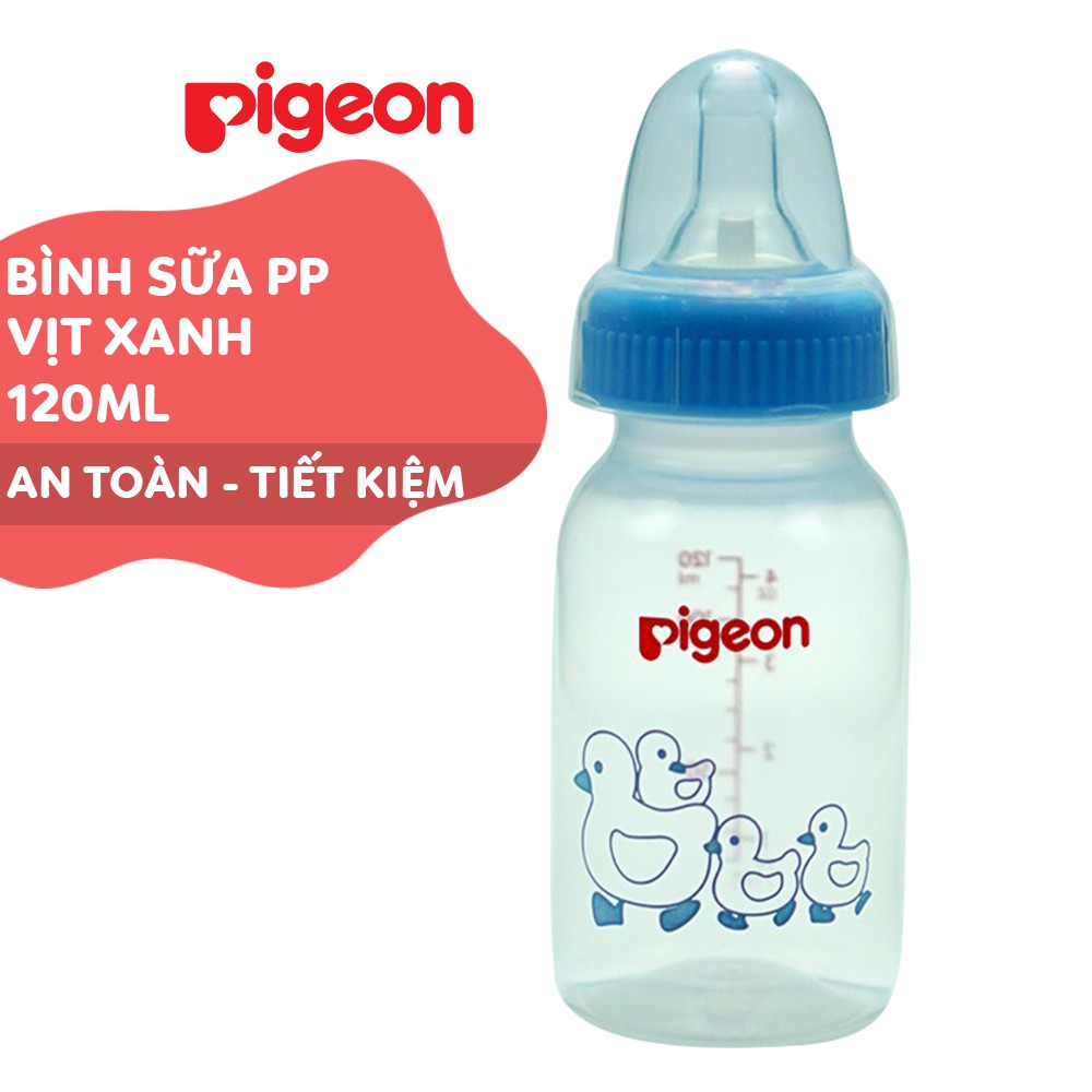 Bình Sữa PP Tiêu Chuẩn Hình Vịt Pigeon 120ml (2018)