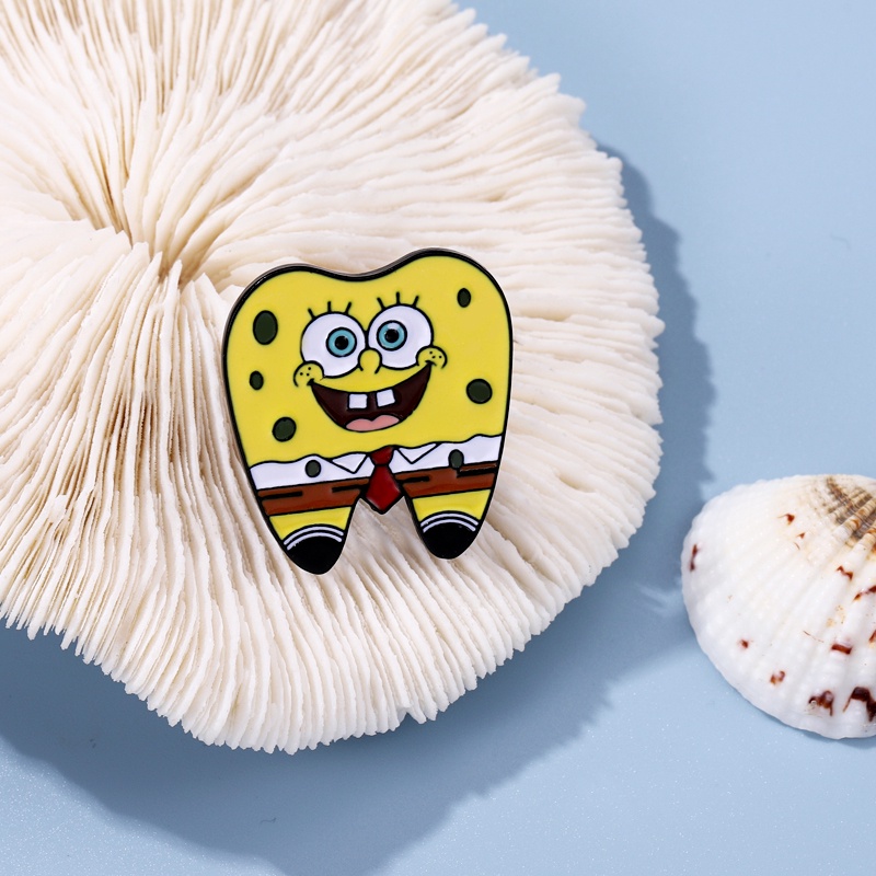 Huy Hiệu Cài Áo Hình Bọt Biển Tinh Nghịch Hoạt Hình SpongeBob Patrick