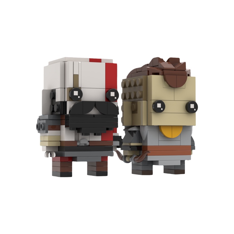 Bộ Đồ Chơi Lắp Ráp MOC-75471 Kratos Atreus Brickheadz 269 Mảnh Ghép Hình