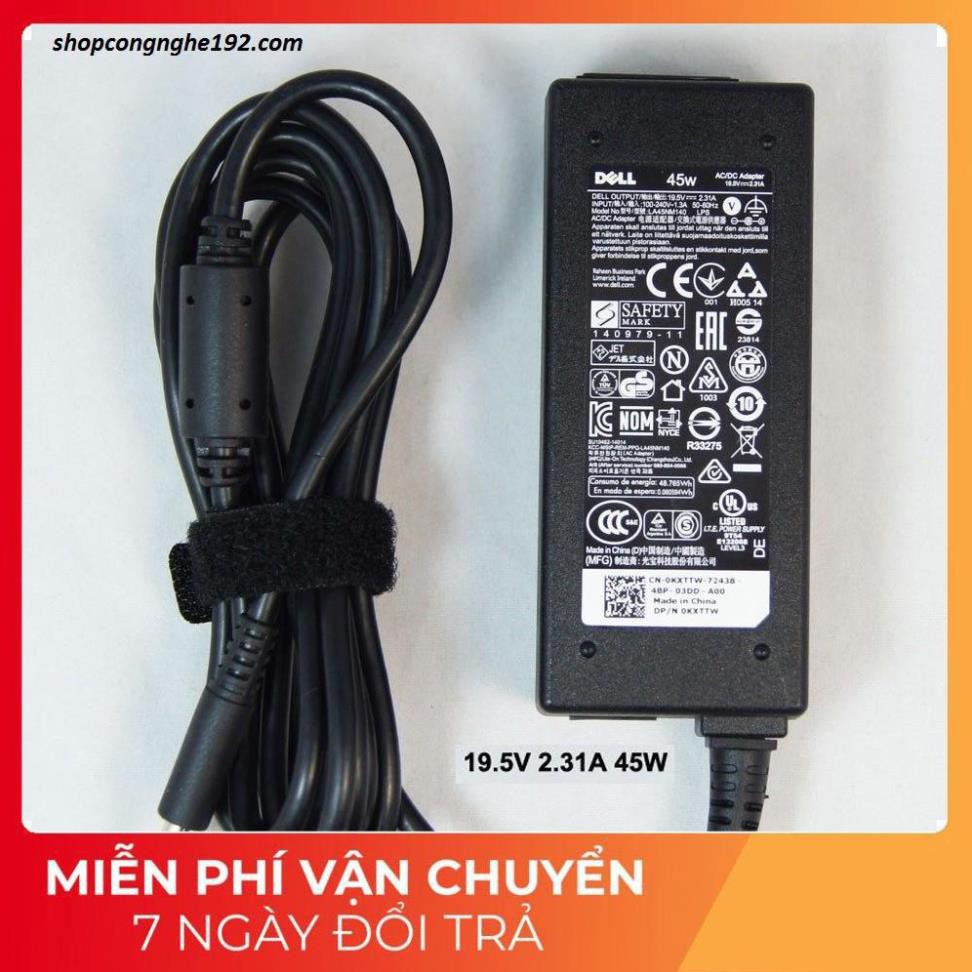 [BH 12TH] Sạc Laptop Dell 19.5v - 2.31a - 45w - Adapter Kèm dây nguồn XPS 13 Inspiron 5452 5455 5458 5459