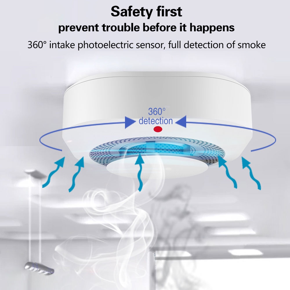 Tuya Wifi Đầu Báo Khói Cảm Biến 90db Báo Động Lửa Thông Minh Đầu Báo Khói Wifi Lửa Bảo Vệ Nhà Báo Động Bảo Vệ Cuộc Sống Thông Minh Ứng Dụng