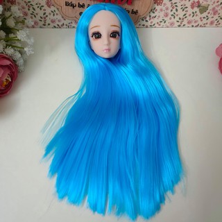 Đầu búp bê Loli 30cm tóc dài mắt long lanh