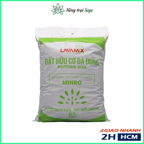 Đất Trồng Cây, Trồng Rau, Hoa Kiểng Lavamix (Túi 6.5dm) Trộn Sẵn Phân Hữu Cơ, Tơi Xốp - Nông Trại Sago