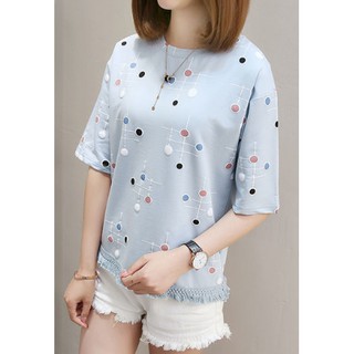 Áo thun nữ chấm bi nhiều màu lựa chọn