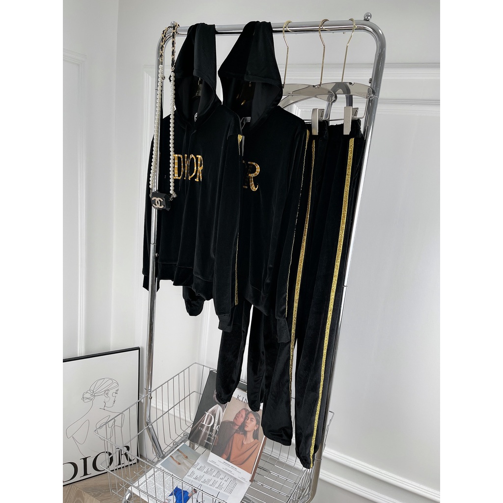 [ 𝐅𝐑𝐄𝐄 𝐒𝐇𝐈𝐏 ] SET BỘ NHUNG DI.OR CHẠY NHŨ VÀNG THÊU LOGO SIÊU HÓT