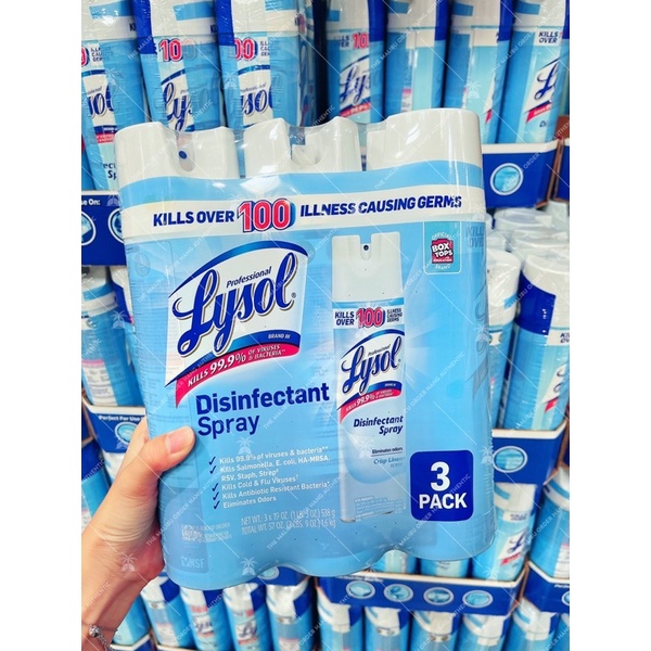 XỊT KHÁNG KHUẨN LYSOL, USA, BÌNH XỊT 538 GAM, 19 OZ