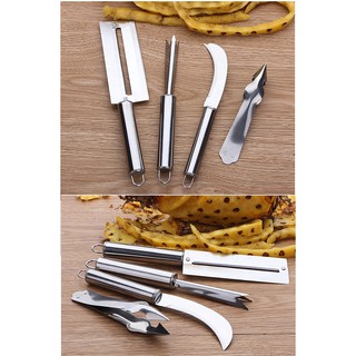 Bộ dụng cụ dao nhíp gọt thơm, mía, lấy mắt thơm thông minh, siêu nhanh bằng inox không gỉ