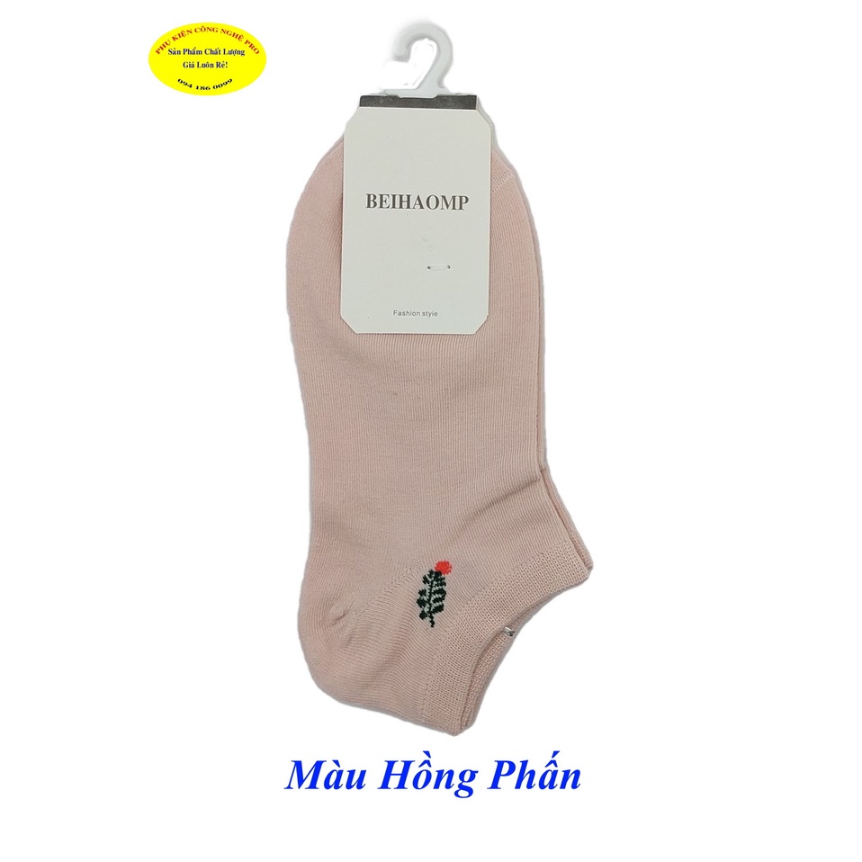 Tất vớ nữ Kiểu cổ ngắn Beihaomp Fashion styie In hình bất kỳ Chất liệu cotton co giãn, Mềm mại Thấm hút, Bảo vệ đôi chân