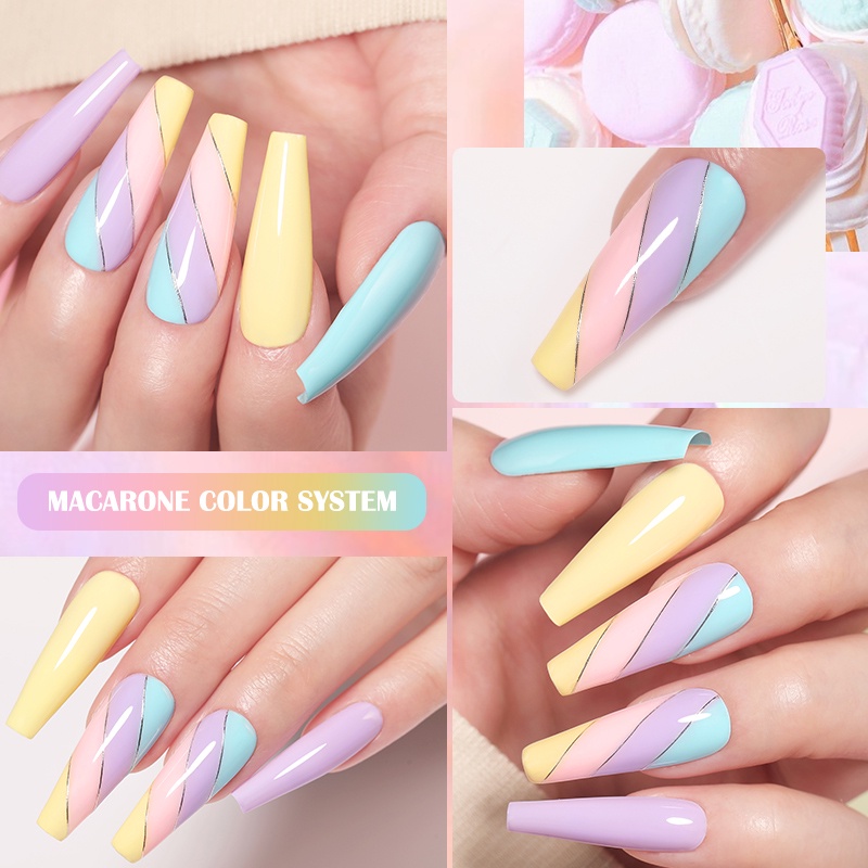 BORN PRETTY Set 6 Lọ Gel Sơn Móng Tay Màu Macaron Xinh Xắn 7ml