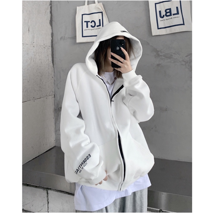 Áo khoác nam nữ fomr rộng Hàn Quốc, áo hoodie  nam nữ form rộng có dây kéo đi học powr | BigBuy360 - bigbuy360.vn