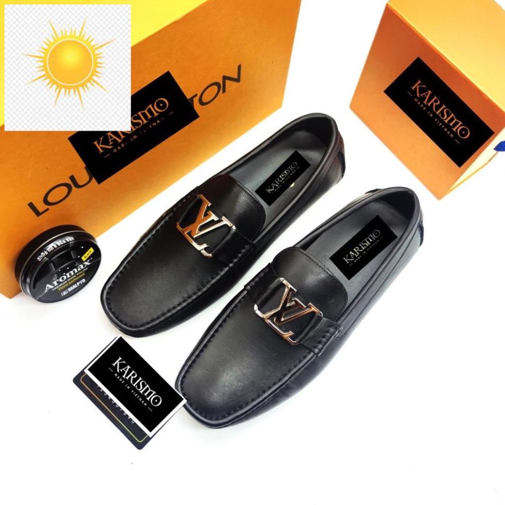 💌️🎷 Giày lười mọi da nam LV - Khóa vàng nổi bật - khóa đen sang trọng - Da bò 100% bảo hành 12 thàng 💌️🎷