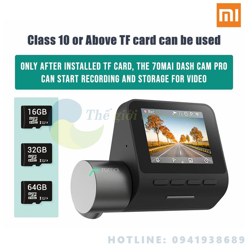 [SaleOff]  Camera hành trình ô tô Xiaomi 70MAI Pro - Bảo hành 12 tháng - Shop Thế giới