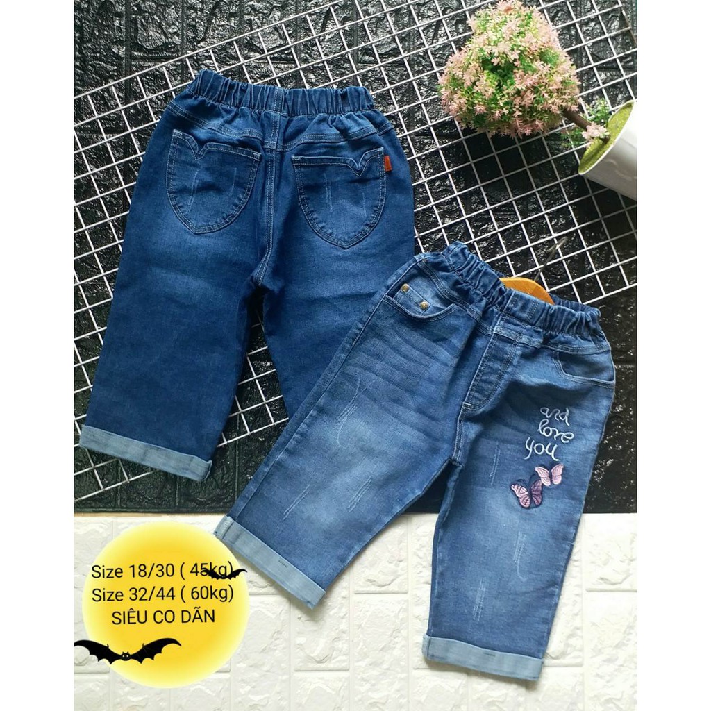 Quần jean đùi cho bé gái 4-9 tuổi