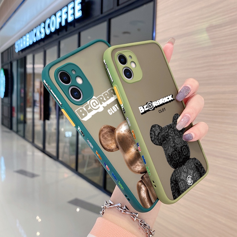 Ốp Điện Thoại Cứng Viền Dẻo Họa Tiết Chú Gấu Dễ Thương Chống Sốc Cho Realme C3 C3i