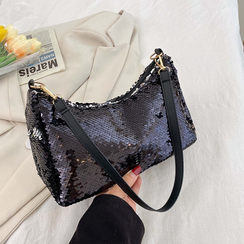 Túi Đeo Vai Đính Kim Sa Lấp Lánh Thiết Kế Đơn Giản Thời Trang