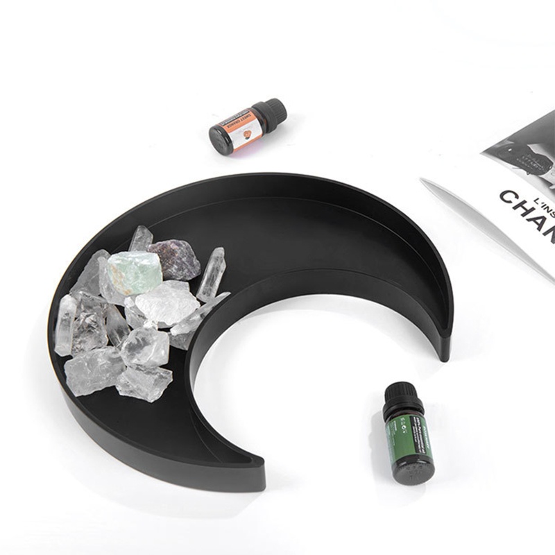 Khay Giá Đỡ Nến / Trang Sức Hình Bán Nguyệt Bằng Nhựa