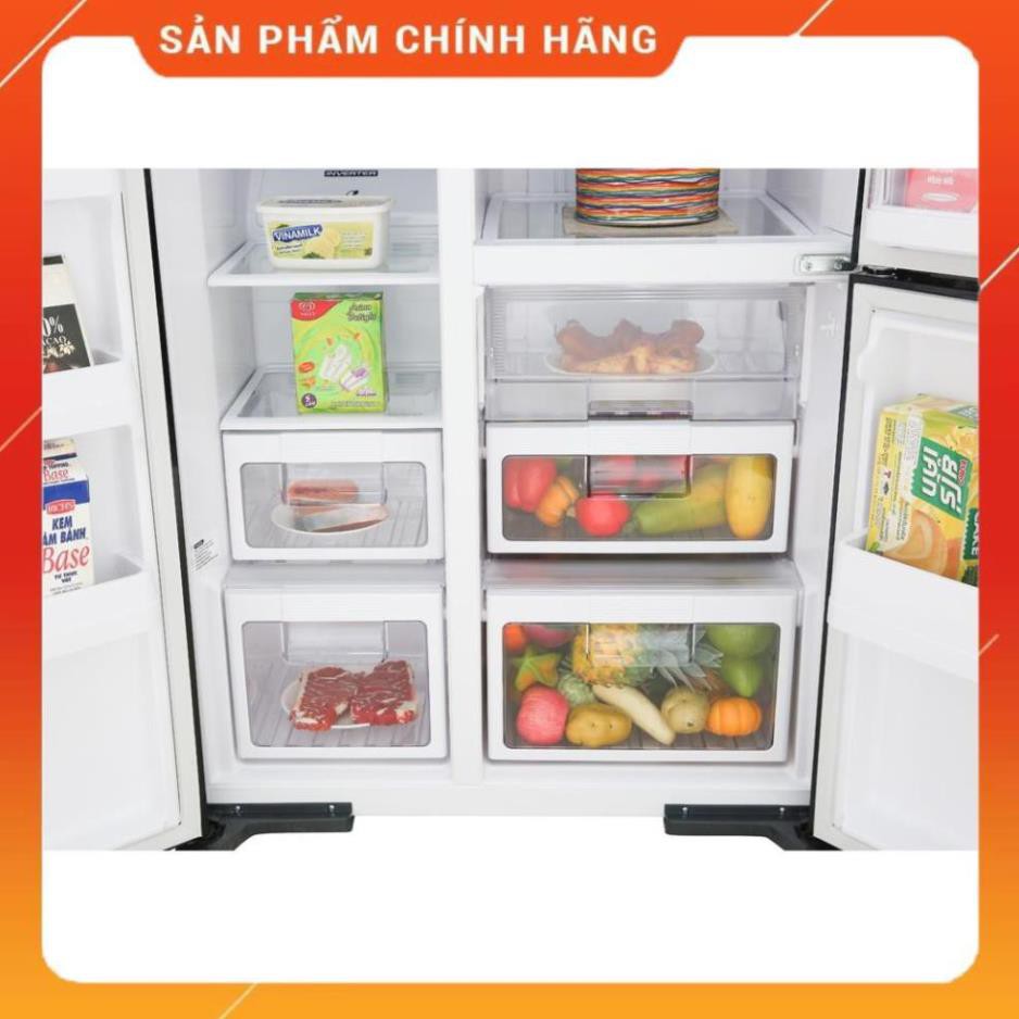 [ FREE SHIP KHU VỰC HÀ NỘI ] Tủ lạnh Hitachi side by side 3 cửa màu đen R-FM800PGV2(GBK) BM