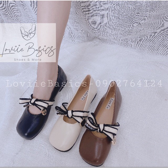 GIÀY BÍT MŨI LOVIIE BASICS - SỤC BỆT DÂY NƠ LOLITA -  GIÀY BÚP BÊ QUAI NƠ THỜI TRANG NỮ ULZZANG B211106