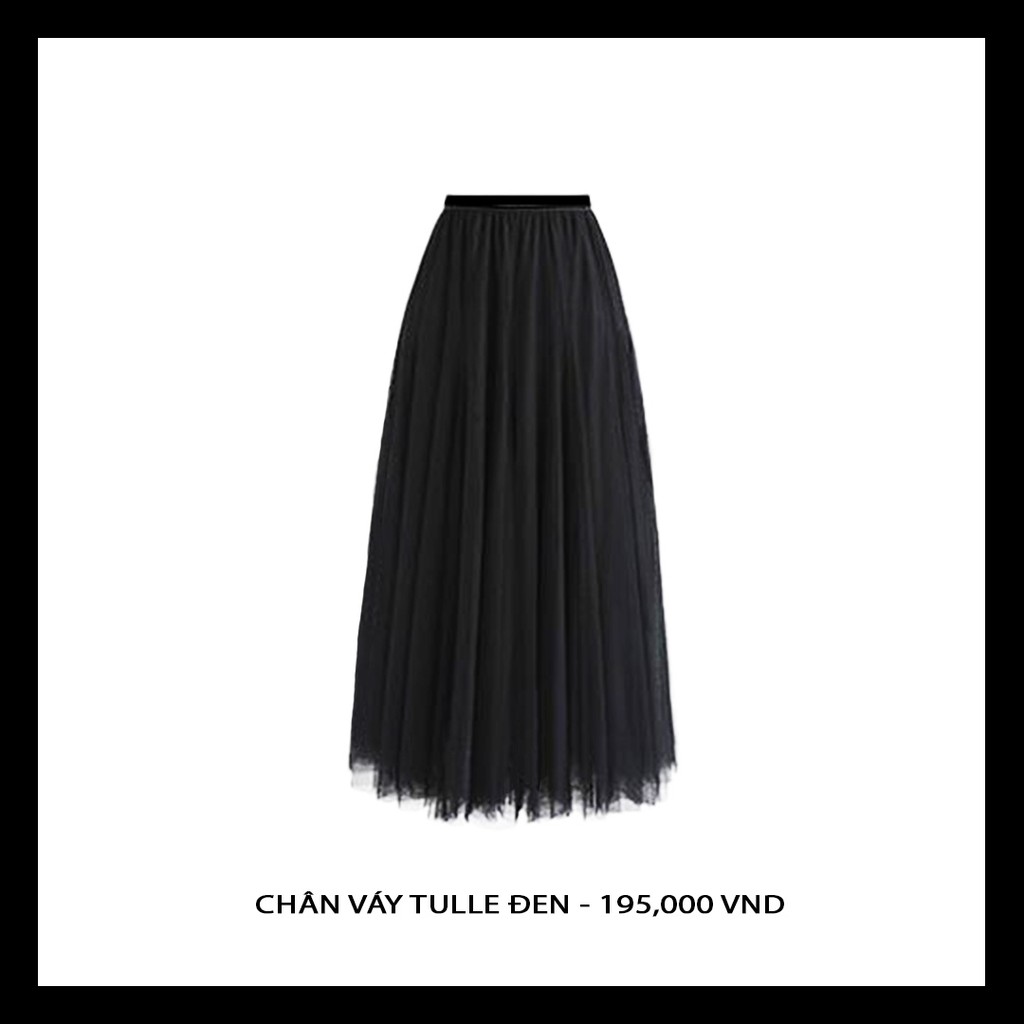 [Chất đẹp] Chân váy dài voan tulle đen