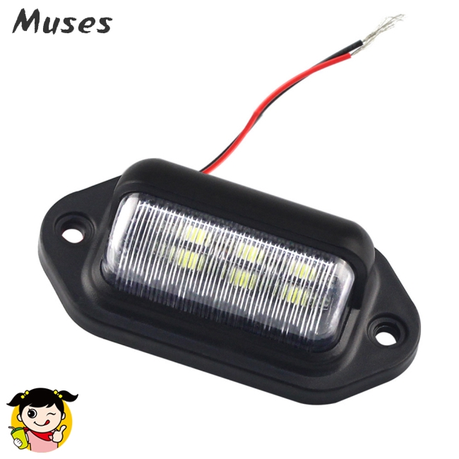 Set 2 đèn soi biển số với 6 bóng LED 12-24V dành cho xe ô tô/xe tải/tàu thuyền Muse07