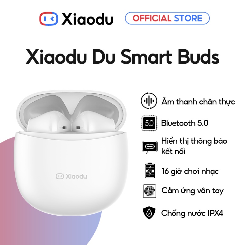 Tai nghe không dây Bluetooth Xiaodu Du Smart Buds - Cảm ứng chạm, Chống ồn, Pin 16h | Chính hãng - Bảo hành 12 tháng
