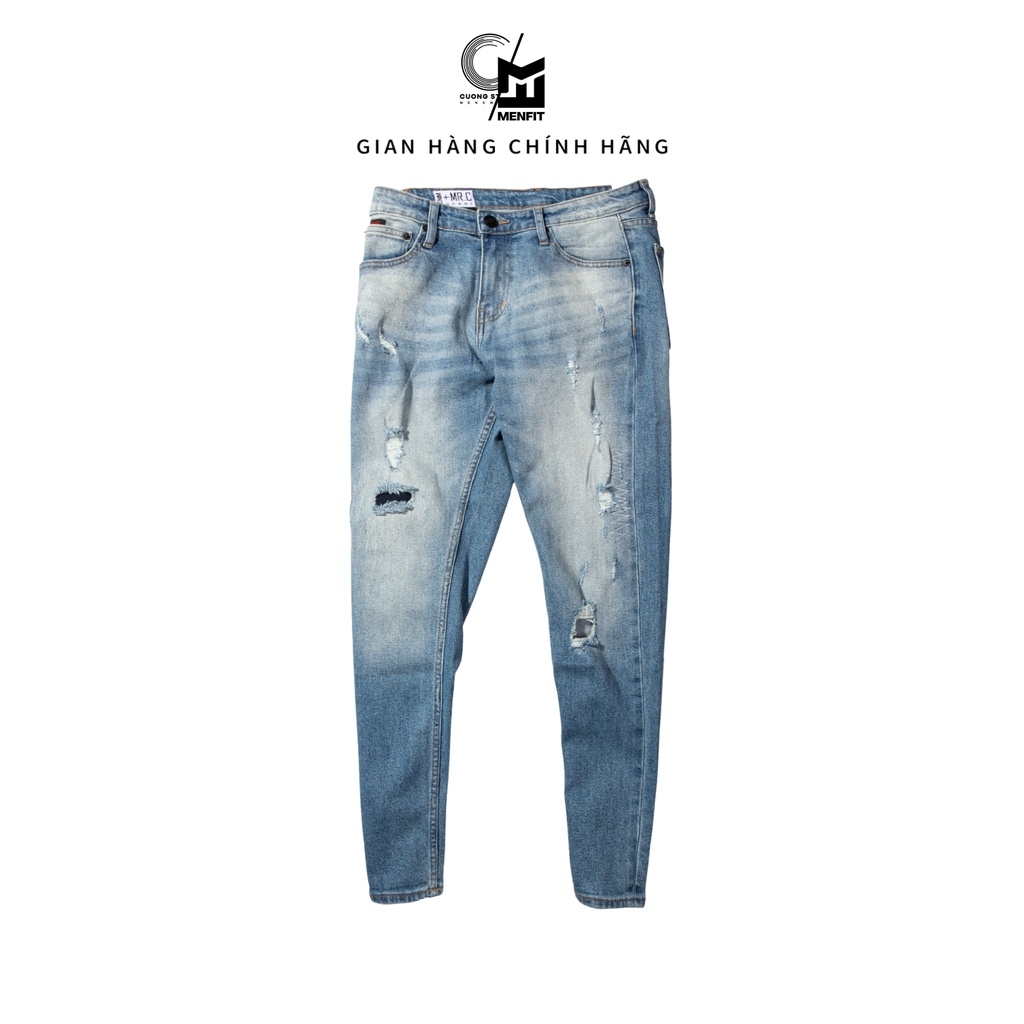 Quần jean dài nam cao cấp xanh denim MRC 0175-SN chất cotton cao cấp, form ôm vừa vặn, tôn dáng, trẻ trung - CUONG STORE