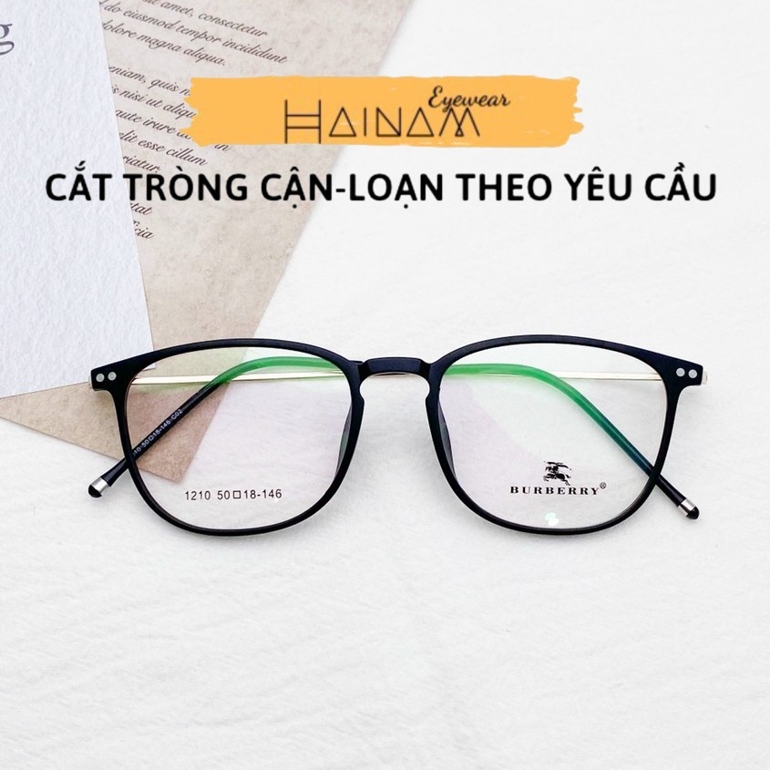 Gọng kính cận nam nữ mắt Ovan Gọng dẻo càng kim loại BBR1210 Hainam Eyewear