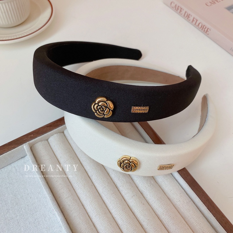 Băng Đô Cài Tóc Bằng Xốp Họa Tiết Hoa Hồng Phong Cách Hàn Quốc Cổ Điển Thời Trang Xinh Xắn