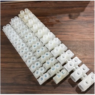 Domino nhựa trắng - Domino nối dây điện từ 3A đến 60A - Bịch 10 cây