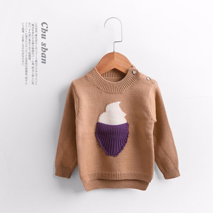 AL3069 - Áo len cổ tròn cho bé gái từ 2-3 tuổi hàng nhập