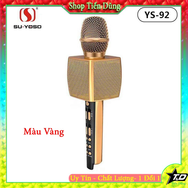 Mic karaoke ys92 kiêm bluetooth karaoke di động dùng làm loa trợ giảng , âm thanh to rõ ràng , mic hát nhẹ