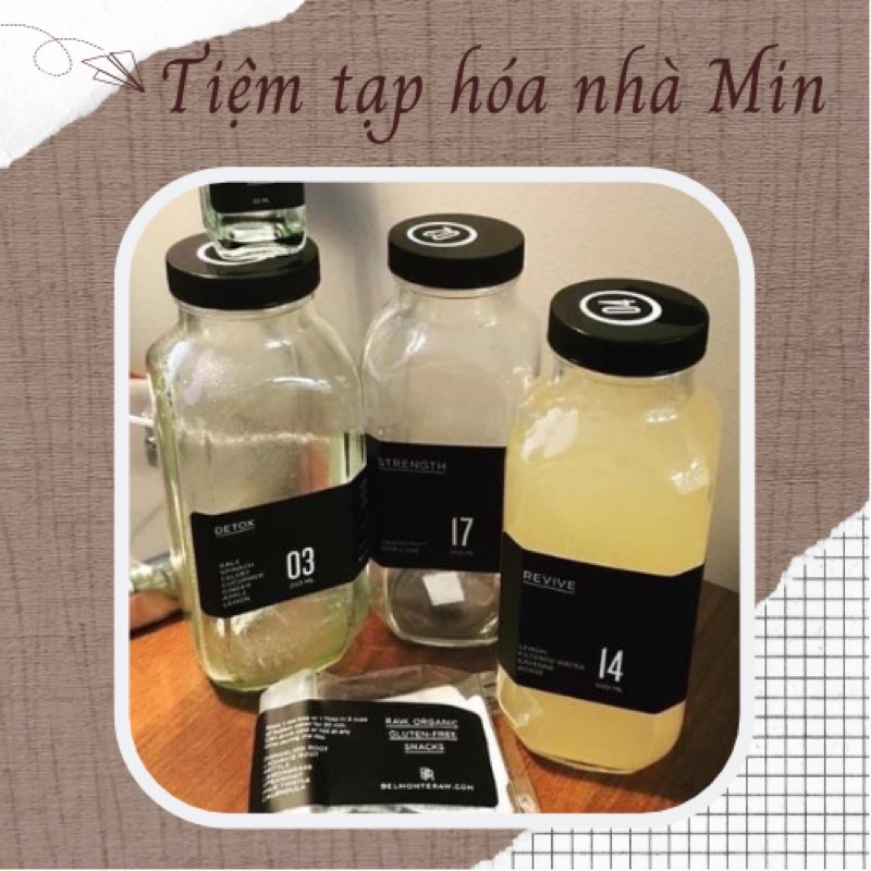 Chai thủy tinh hình vuông, nắp nhựa 500ml đựng nước ép hoa quả, sữa hạt, f2 kombucha, water kefir