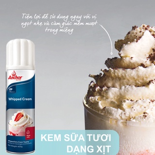 Whipped cream dạng xịt anchor sản xuất tại bỉ chai 400g