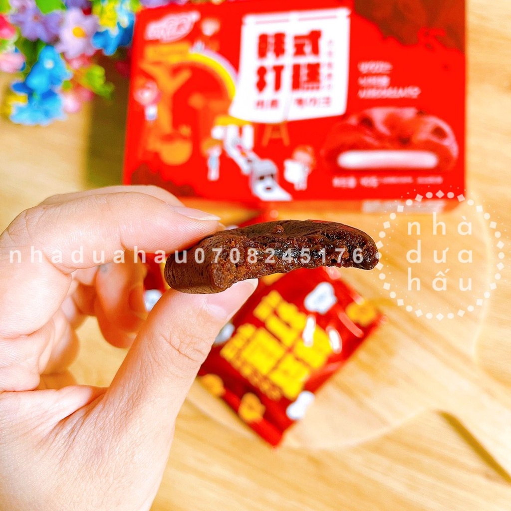 Lẻ một cái bánh qui phủ chocochip nhân mochi dẻo 3 vị hiệu Keraomai Hongkong hộp giấy cute