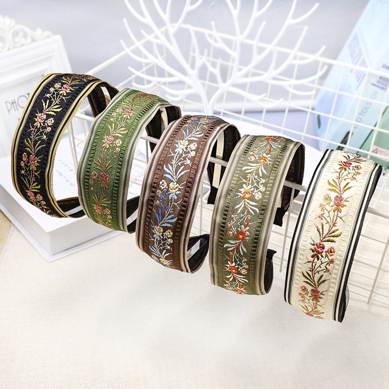 Băng đô cài tóc thiết kế kiểu thêu hoa xinh xắn dành cho nữ