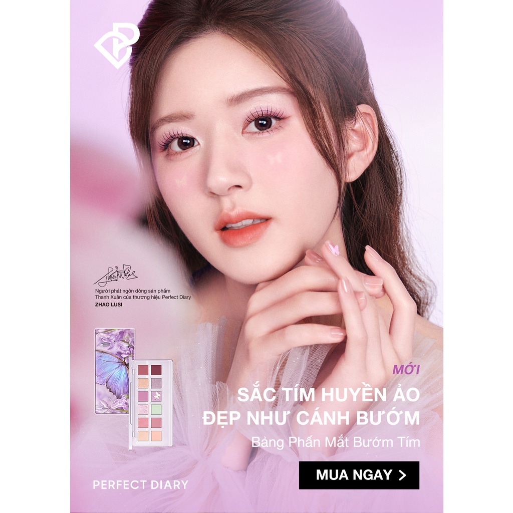 Set bảng phấn mắt PERFECT DIARY 12 màu sắc xinh đẹp chống thấm nước có cọ trang điểm 28g