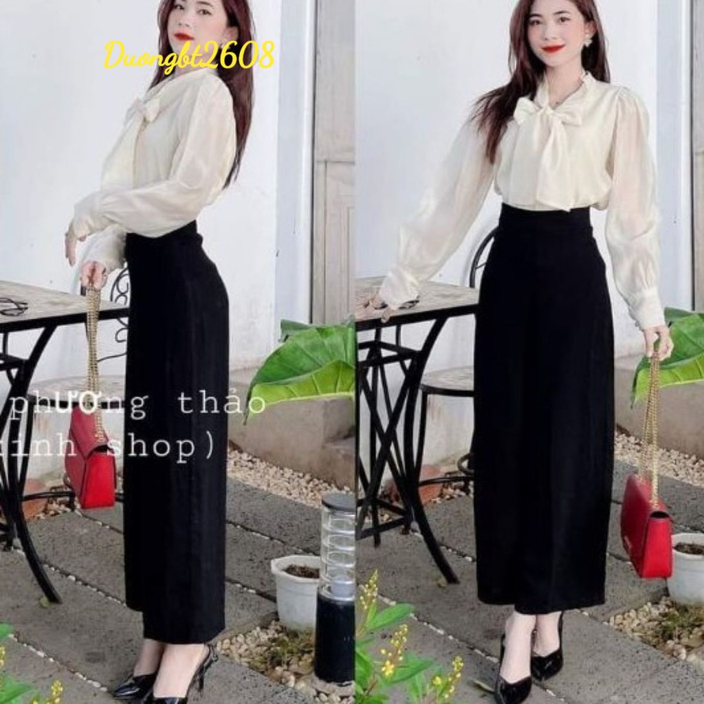 Quần Tây ống rộng màu trắng đen be không bao giờ lỗi mốt mã 09 | BigBuy360 - bigbuy360.vn