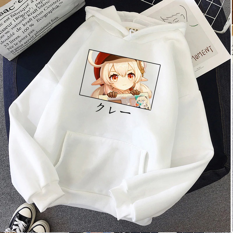 Áo Hoodie thời trang Nữ Quá Khổ Áo Khoác Genshin Tác Động Anime