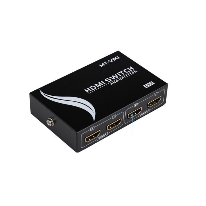 Bộ chia HDMI 2 vào 2 ra có điều khiển MT-Viki MT-HD2-2 chính hãng