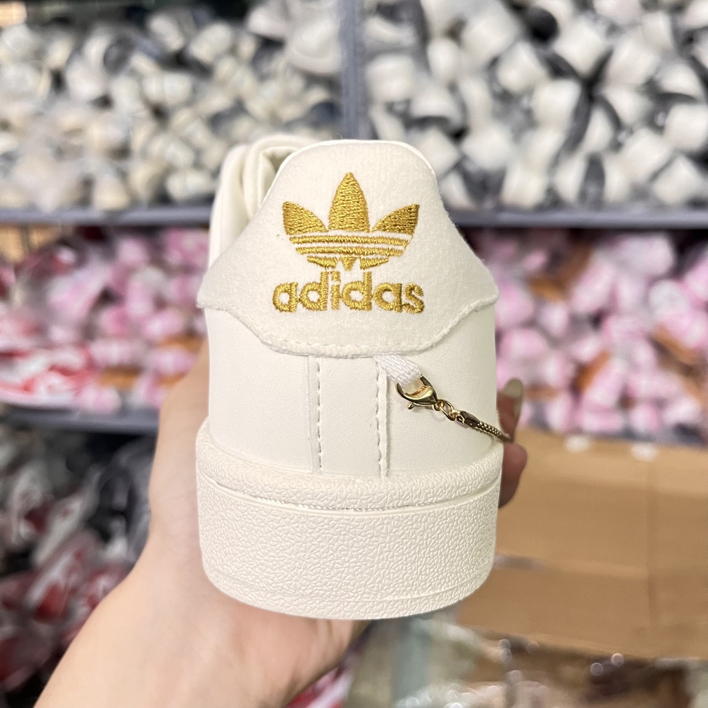 Giày sneakes Nam Nữ Trắng 𝑨𝒅𝒊𝒅𝒂s𝒔 𝑴𝒖̃𝒊 𝑺𝒐̀, Giày Thể Thao Das 𝑺𝒐̀ Ngọc trai Tím, Ngọc trai Vàng