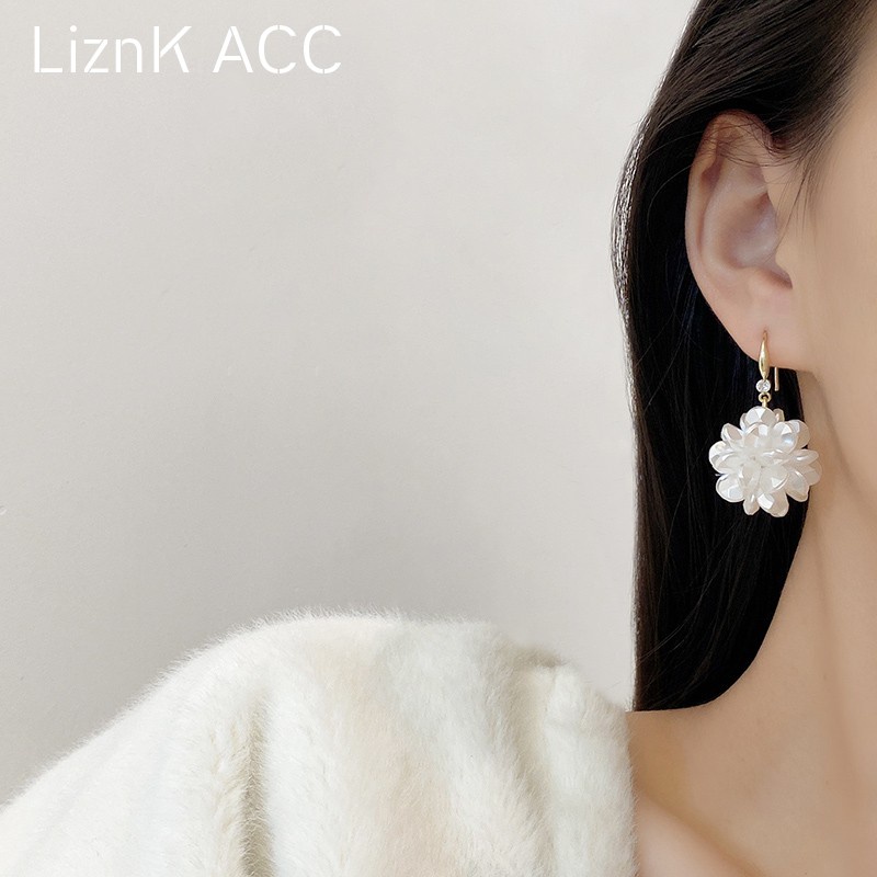 Bông Tai Mạ Bạc 925 Hình Hoa Đơn Giản Thời Trang Thu Đông Phong Cách Hàn Quốc