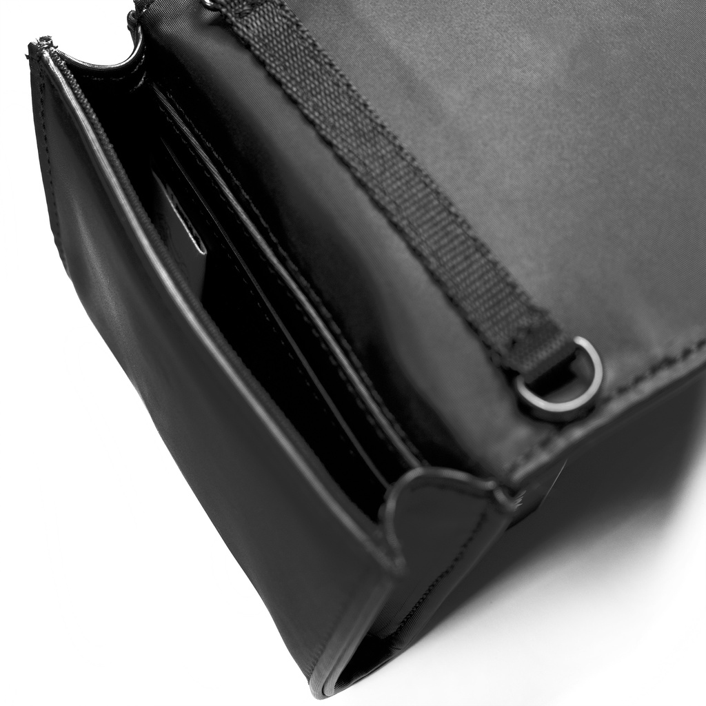 FRONT The Knight Mini Wallet D621 - BLACK - S ♟ Ví cao cấp FRONT D621 màu đen vải Polyester trượt nước