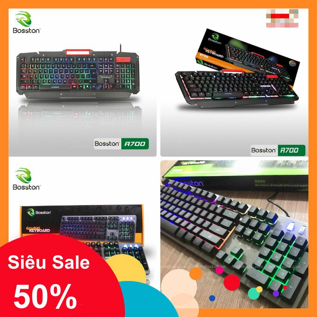 [GHD][FREESHIP] BÀN PHÍM GAMING LED GIẢ CƠ BOSSTON R700 - R600 [SỈ]