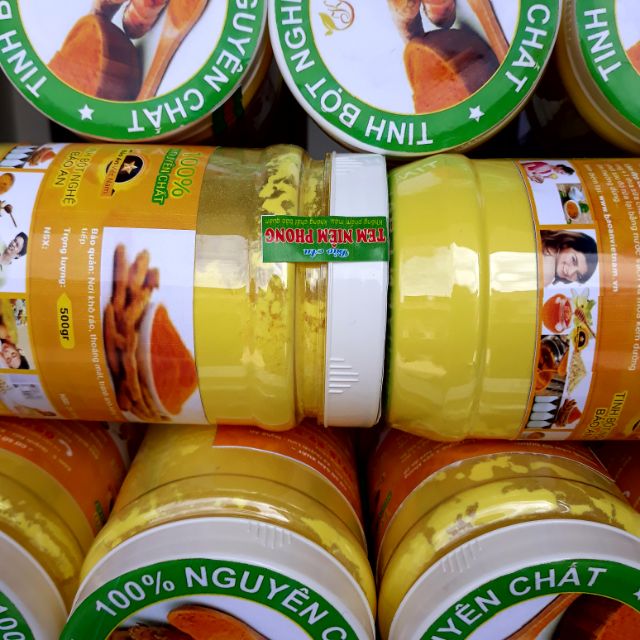 Tinh bột nghệ Nghệ An hộp 500g nghệ nếp đỏ