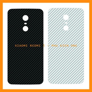 Decal dán lưng xiaomi redmi 4/ 4 prime/ 4x/ 5/ 5a/ 5 plus/ 6a/ 6 pro vân carbon 3d