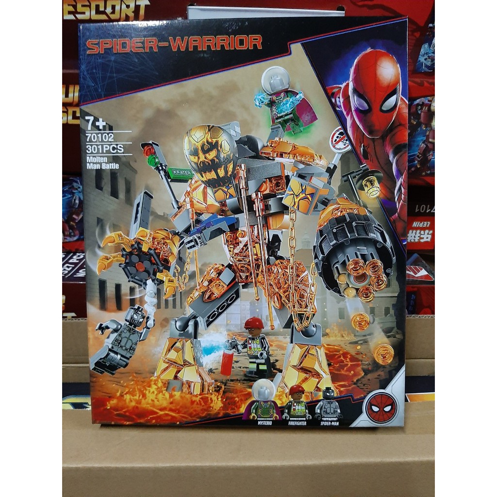 (CÓ SẴN) đồ chơi lắp ráp mô hình Marvel Super Heros 70102 Chiến Đấu Chống Quái Vật Nham Thạch