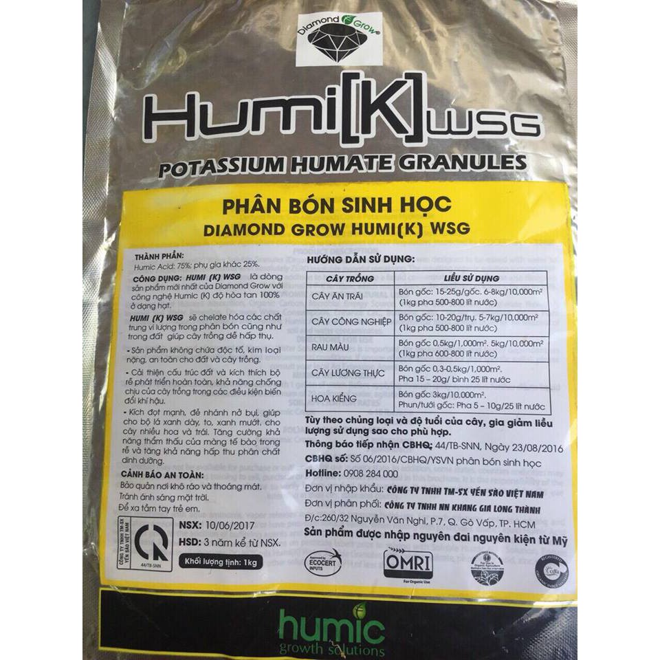 Phân bón sinh học Humic Mỹ dạng hạt - Made in Usa