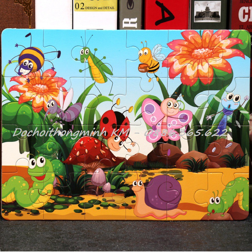 CHỌN MẪU - Ghép hình Puzzle dạng bảng gỗ - MẪU 24 MẢNH